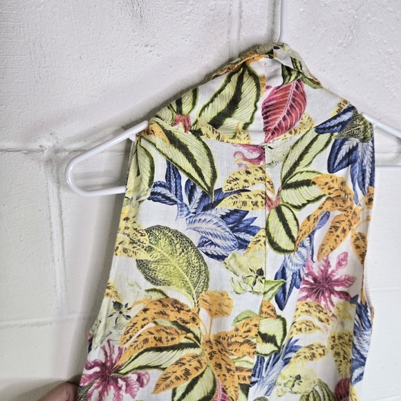 Francesca Bettini Linen Floral Sleeveless Long Maxi Dress - Picture 5 of 9